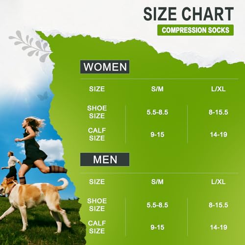 6 Pairs 20-30 mmHg Knee High Compression Socks, Unisex, Running, Travel - color: Color Stripe, size: Large-X-Large