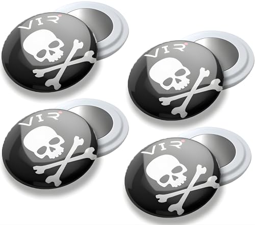 4 Race Bib Magnets for Runners, Race Bib Clips, No Pins, Skull - color: Skull
