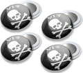 4 Race Bib Magnets for Runners, Race Bib Clips, No Pins, Skull - color: Skull