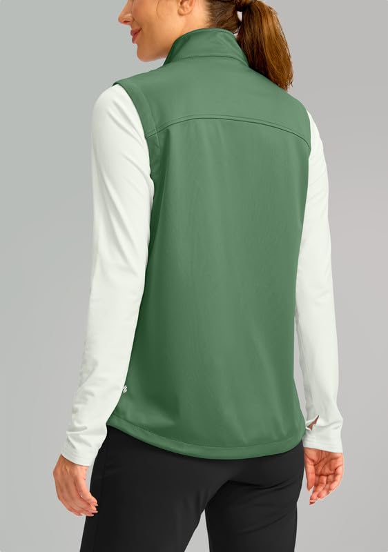 Soothfeel Women's Vest with 4 Pockets Lightweight Jacket Hiking Travel - color: Green, size: X-Small