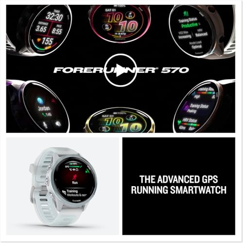 Garmin Forerunner® 570, 42mm, Aluminum, Whitestone/Cloud Blue - color: Cloud Blue with Whitestone, size: 42mm