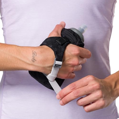Nathan - Pinnacle 18oz Soft Flask Black/Reflective Silver OSFM - color: Black, style: 18oz