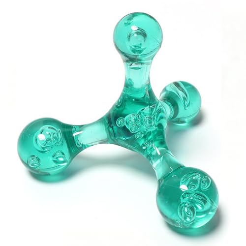 Triangle Relief Massage Ball, Mini Crystal Handheld Trigger Massager, Deep Muscle Tissue Palm Pressure Point Massage Tool, for Neck Shoulder Back Muscle Pain Relief, Transparent Green