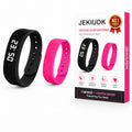 Vibrating Alarm Wristband Clock Smart Watch Bracelets for Mens Digital Heavy Sleepers Fit Wrist Womens Tracker Vibro Vibration Silent Small Distance Teens Shock Despertador Band Alert - color: Black Wristband + Pink Replacement Band