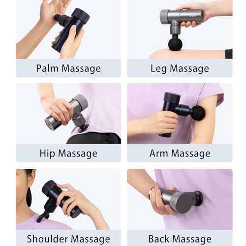 LONGEST Mini Massage Gun for Pain Relief, 4 Heads, Blue - color: 3. Blue