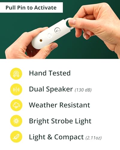 Vantamo Personal Alarm for Self Defense with Low Battery Notice, Strobe Light & Extra Loud 130 dB Double Speakers Safety Keychain Set for Women, Rechargeable Panic Button for Womens Self Defense - color: Snow