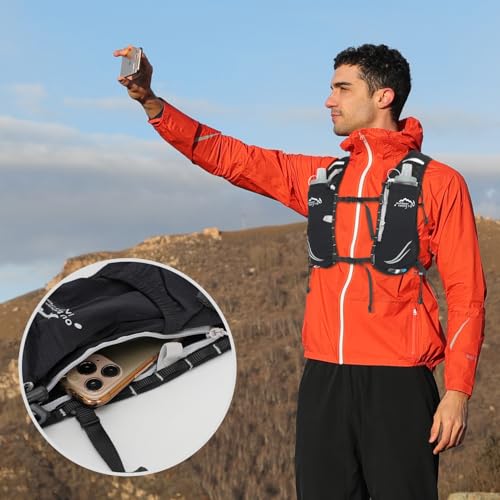 IX INOXTO Running Hydration Vest for Women Men with 500ML Soft Flask - color: black with 500ml