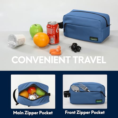 Haimont Small Freezable Lunch Bag, Portable Freezer Insulated cooler Snack Bag with Buckle Handle for Office, Picnic, Navy Blue - color: Navy Blue