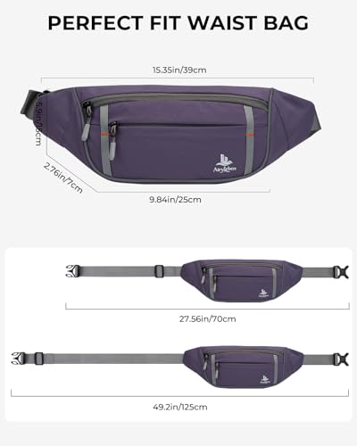 2.5L Fanny Pack for Women Men, RFID Blocking Crossbody Belt Bag, Purple - color: Purple