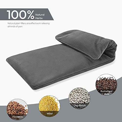 Microwavable Heating Pad with Washable Cover, 8 x 18 Microwave Heating Pad for Neck and Shoulders, Moist Heat Bean Bag Warm Compress for Knee, Joints, Wrist, Abdomen (Dark Gray) - color: 8 X 18" Dark Gray - 1 Pack