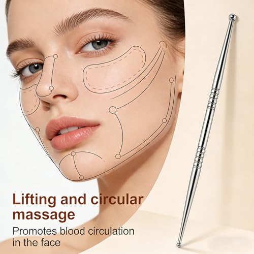Facial Reflexology Tool Set – Includes 6 Acupuncture Pen Heads for Ear & Facial Acupressure Points, Multi-Size for Personalized Treatment