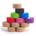 Self Adhesive Bandage Wrap| 12 Rolls 1" x 5 Yards Vet Tape, Medical Tape,Athletic Tape,Elastic Cohesive Bandage for Sports Injury,Stretch Athletic,Ankle,(Mix Color)