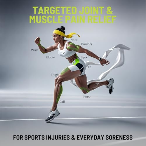 Ultra-Sticky Kinesiology Tape Pre Cut Synthetic Athletic Tape 2 Rolls Green - color: Blaze Green, size: 2 Rolls