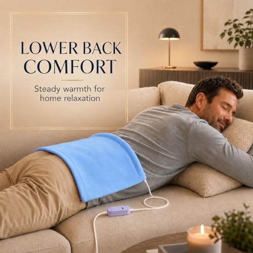 Boncare® Stay-On Small Vinyl Electric Heating Pad for Neck and Shoulders and Back Without Auto-Off, Low & High Heat Levels, Waterproof Hot Heat Pad with Washable Cover (11.5"x13.5", 1-Pack) - size: 11.5" x 13.5"