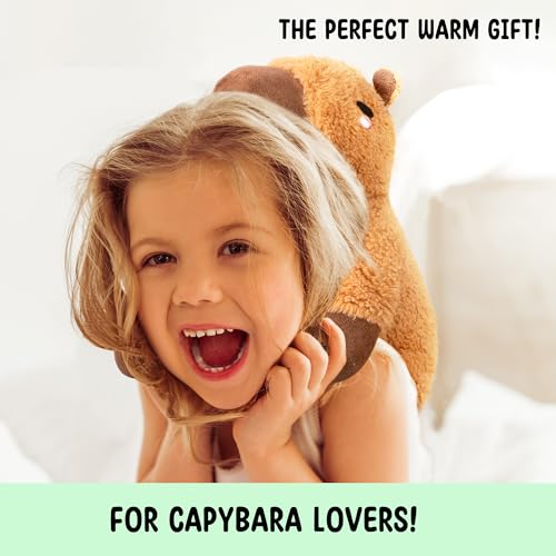Happy Fuel Capybara Microwavable & Weighted Stuffed Animals -1.5 Lbs Unscented Heating Pad for Period Cramps Pain Relief and Anxiety, Cute Capybara Plush Toys Gifts for Women Girls Adults and Kids - color: Capybara