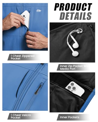 WULFUL Men's Lightweight Golf Vest Windproof Outerwear Sleeveless Jacket - color: Blue, size: X-Large