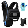 Running Hydration Vest with 2L Water Bladder， Lightweight Adjustable Hydration EDC Chest Pack for Men and Women, Water Backpack for Hiking, Cycling - color: Black