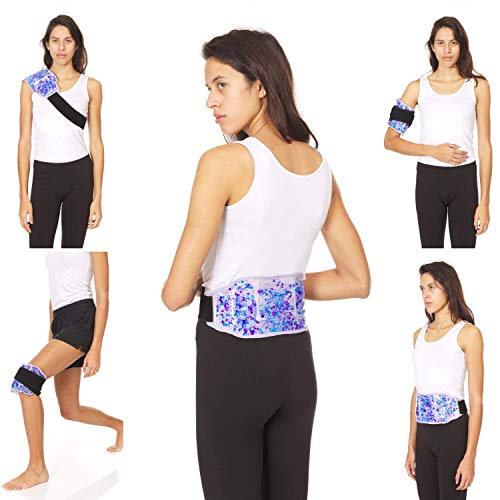 Premium Hot Cold Gel Bead Ice Pack by FOMI Care | Cool Compress for Lower Back, Shoulder, Knee, Bicep, Stomach | Coccyx, Sciatica, Tailbone Pain Relief | Flexible, Reusable Heating Pad | (Purple) - color: 1 Pack Purple - Gel Bead