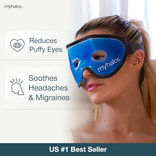 MyHalos Cooling Gel Eye Mask, Cold Ice Pack for Puffy Eyes & Dark Circles - color: Blue, size: Pack of 1