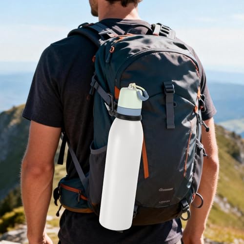 Water Bottle Clip with Carabiner for Owala Freesip Twist 18oz/24oz - color: Black Clip