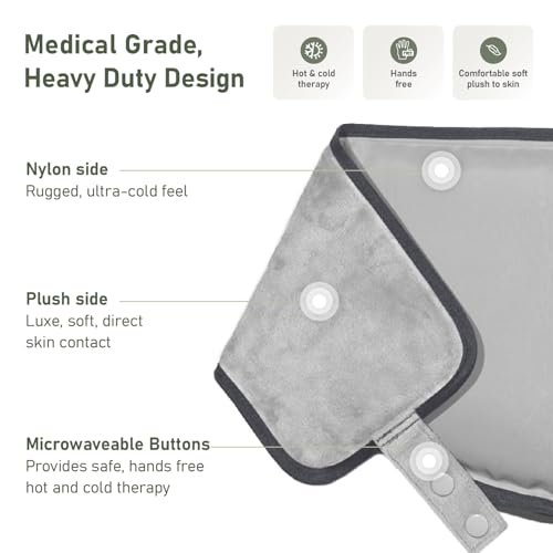 Flexible Neck Ice Pack Wrap 8" x 23", Soft Gel, Hands-Free - color: Grey