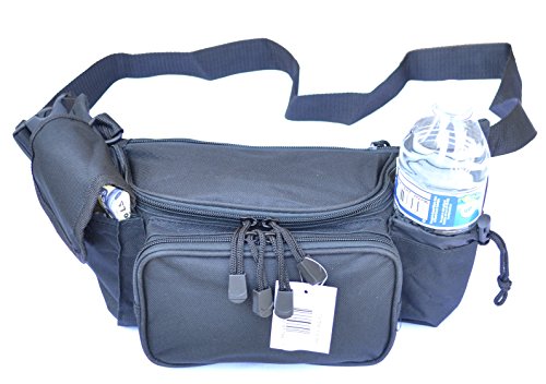 Explorer Black Large Polyester Water Resistant Waist Fanny Bag Purse Pack Men Women Girl Kids Outdoors Running Climbing Cute Fashion Waterproof Water Bottle Holder