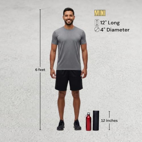 Foam Roller for Muscle Massage, Stiff Back Pain Relief, Physical Therapy, Deep Tissue, Exercise Equipment for Home Gym, Stress, Yoga, Pilates for the Fit Citizen (Black, Mini 12 x 4 Inches) - size: Mini 12 x 4 Inch