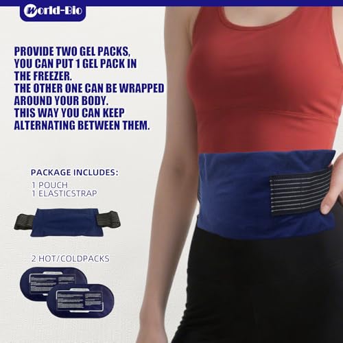 World-Bio Ice Pack for Injuries Reusable, Ice Packs with Adjustable Straps - size: 3 Count 9.8" x 5.1"