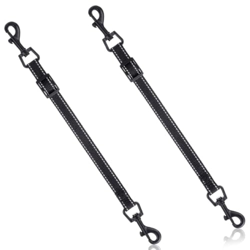 Amabro 2PCS Double-End Safety Clips Adjustable Dog Collar Backup Straps