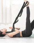10 Loop Yoga Stretching Strap for Physical Therapy - Non-Elastic Exercise Band for Pilates, Yoga, Stretching for Women & Men - color: Black
