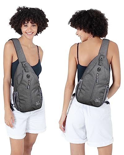 WATERFLY Small Hiking Sling Bag: Crossbody Sling Backpack Chest Bag Daypack for Men Women with Skin-Friendly Shoulder Strap - color: Grey(other Style)
