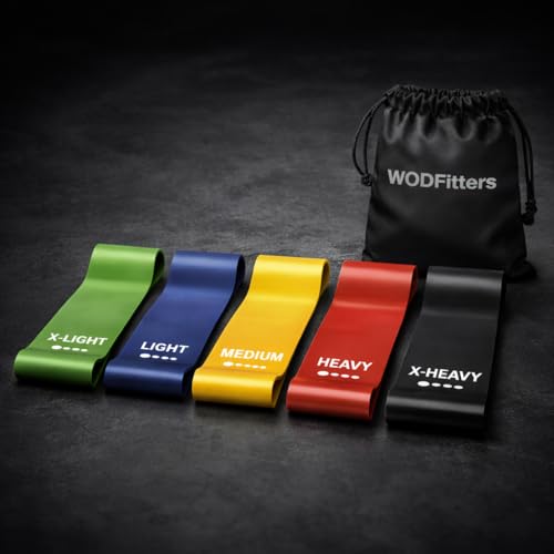 WODFitters Mini Bands Set for Women - 5 Exercise Workout Resistance Bands - Exercise Loops - Workout Flexbands for Stretching, Physical Therapy, Rehab, Home Fitness and Muscle Activation