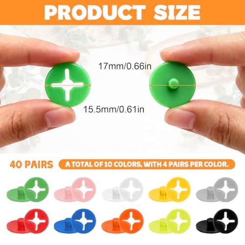 Running Bib Clips, 40Pcs Race Bib Holder, Race Number Buckle Fixing System for Runners, Marathon, Triathlon, Track and Field Events, Mixed Colors Fasteners, Secure Race Bib Attachment