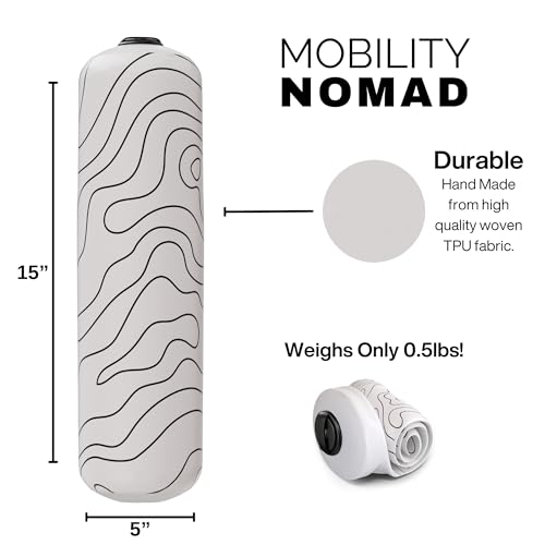 Inflatable Travel Foam Roller, 15 x 5 in, Topo Gray - color: Topo Gray