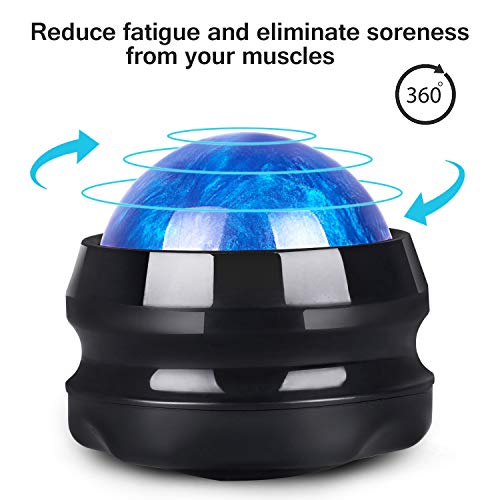Solacium Manual Massage Roller Ball - Massager and Therapy Tool for Sore Muscles, Shoulders, Arms, Neck, Back, Feet, Body, Deep Tissue, Stiffness, Joint Pain, Stress Relief - color: Blue