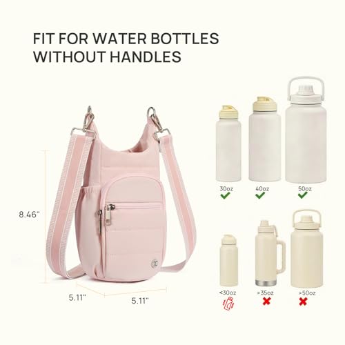 Telena Water Bottle Holder with Strap RFID Crossbody Bags for Women - color: Pink