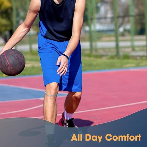 Patellar Tendon Support Strap, Patella Bands Knee Pain Relief for Hiking, Soccer, Basketball, Running, Jumpers Knee, Tennis, Volleyball & Squats (2 Pack) (Black) - color: Black