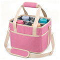 Drink Carrier Bag, 4 Compartment, Insulated Drink Carrier – Water Bottle Holder with Strap, Padded Handle Grip, Family Picnic Cooler Bag for Travel, Commute (Black) - color: Pink