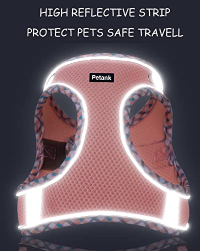 Petank Step in Dog Harness No Pull and Leash for Small Medium Dogs Cats. - color: Pink, size: XXS