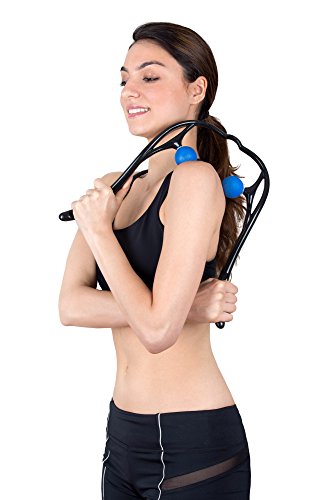 LuxFit Neck Massager, Neck and Shoulder Shiatsu Deep Tissue Trigger Point Manual Self Muscle Massage