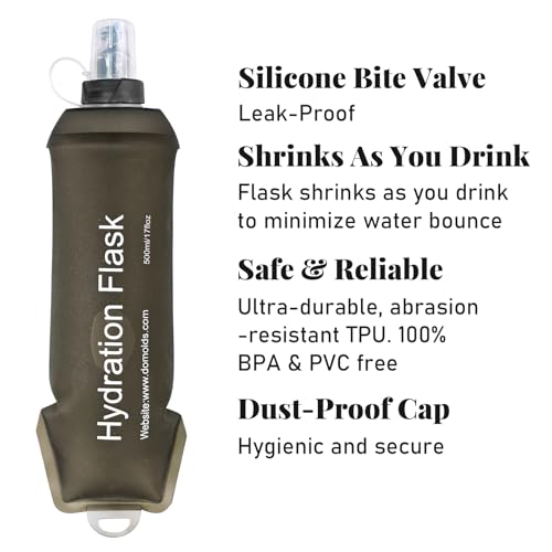 2x Soft Flask 500ml Foldable Hydration Flask Reusable