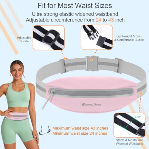 Water Resistant Fanny Pack, Slim Running Belt for Women, Pink - color: 03 - Pink