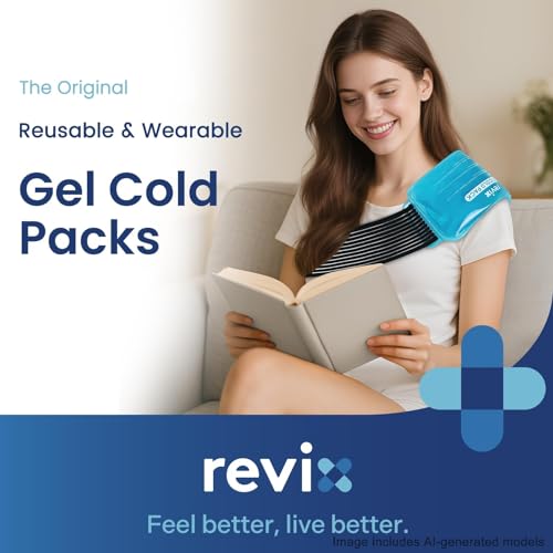 REVIX Ice Packs for Injuries Reusable, 2 Pack Hot & Cold Gel Ice Packs - color: Blue, size: Medium 10 x 5 Inch