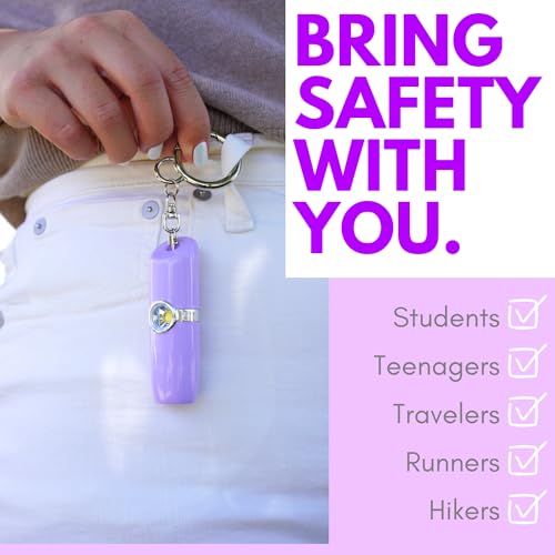 Securityman Personal Alarms for Women | Safety Alarm Keychain (Loud 130dB Siren and SOS Strobe Light) Everyday Self Defense Security Alarm Protection Device (Purple) - color: Purple