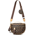 Makes Checkered Crossbody Bag Bum Bag for Women with Pouch - color: Coffee Flower