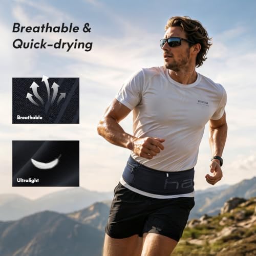 Haimont No-Bounce Running Hydration Belt for Trail & Daily Runs, Grey, M - color: Dark Grey, size: Medium