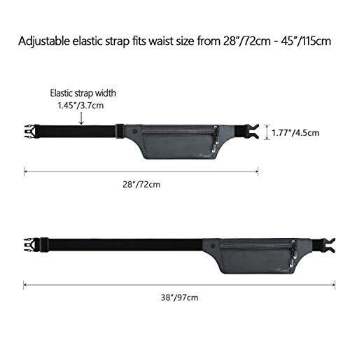 Ryaco Travel Money Belt, Slim RFID‑Blocking Hidden Waist Pouch - color: Gray