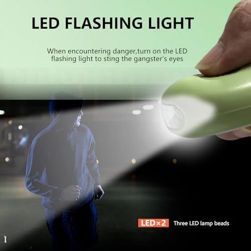 Rechargeable Personal Alarm, 130dB SOS Safety Alarm,LED Light, Security Siren Keychain for Women and Elderly,Security Siren Keychain ,Self Defense Alarm (Green) - color: Green