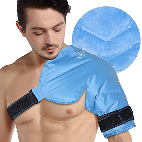 REVIX XL Knee Ice Pack Wrap Around Entire Knee After Surgery and XL Shoulder Ice Pack for Rotator Cuff Reusable Gel