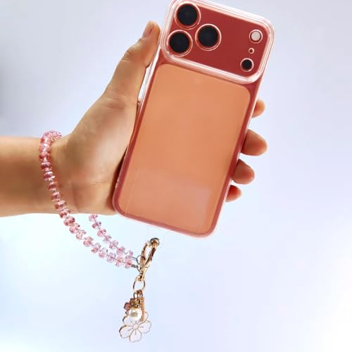 C.J.M.K Beaded Phone Wristband, Lanyard Chain - color: 01-pink